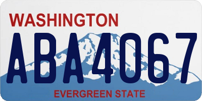 WA license plate ABA4067