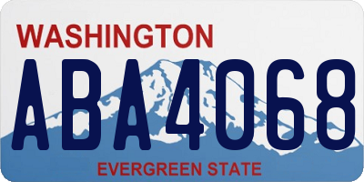 WA license plate ABA4068