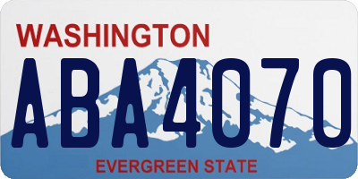 WA license plate ABA4070