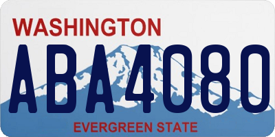 WA license plate ABA4080