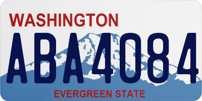 WA license plate ABA4084
