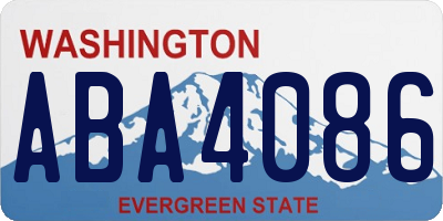 WA license plate ABA4086