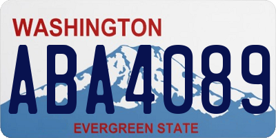 WA license plate ABA4089