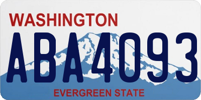 WA license plate ABA4093