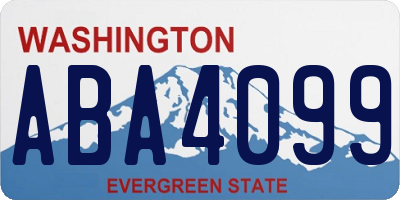 WA license plate ABA4099