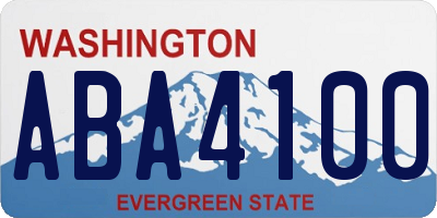WA license plate ABA4100