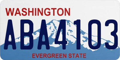 WA license plate ABA4103