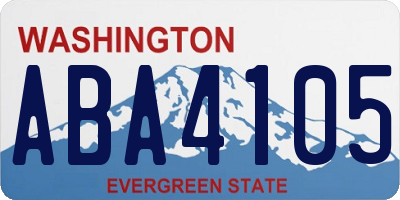 WA license plate ABA4105