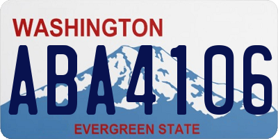 WA license plate ABA4106
