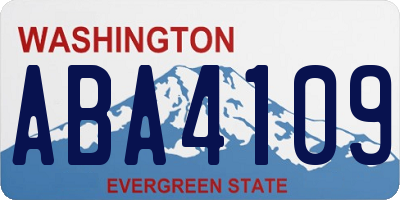 WA license plate ABA4109