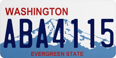 WA license plate ABA4115
