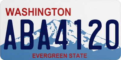 WA license plate ABA4120