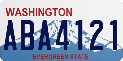WA license plate ABA4121