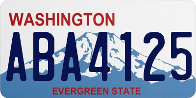 WA license plate ABA4125