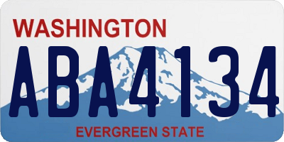 WA license plate ABA4134