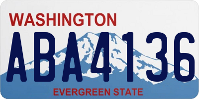 WA license plate ABA4136