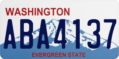 WA license plate ABA4137