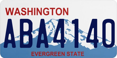 WA license plate ABA4140