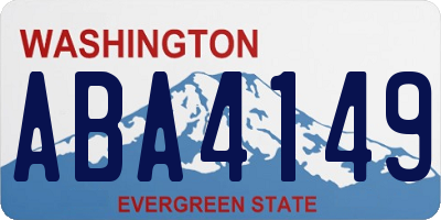WA license plate ABA4149