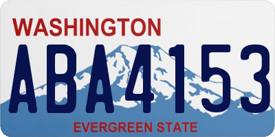 WA license plate ABA4153