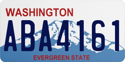 WA license plate ABA4161