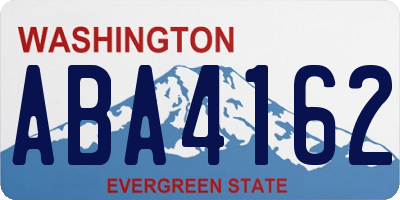 WA license plate ABA4162