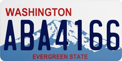 WA license plate ABA4166