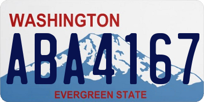 WA license plate ABA4167