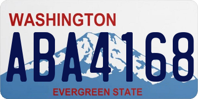 WA license plate ABA4168
