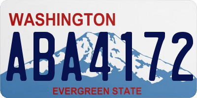 WA license plate ABA4172