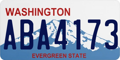 WA license plate ABA4173