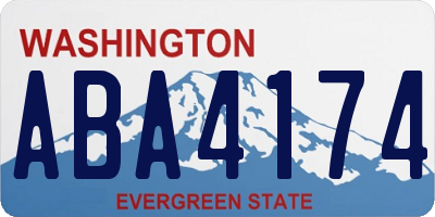 WA license plate ABA4174