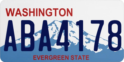 WA license plate ABA4178