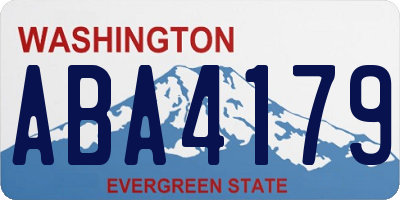 WA license plate ABA4179