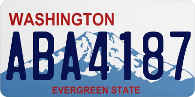 WA license plate ABA4187