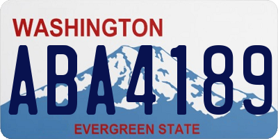 WA license plate ABA4189