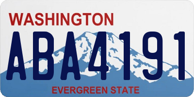 WA license plate ABA4191