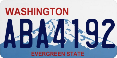 WA license plate ABA4192