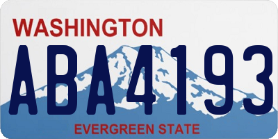 WA license plate ABA4193