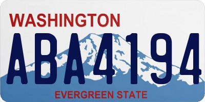 WA license plate ABA4194