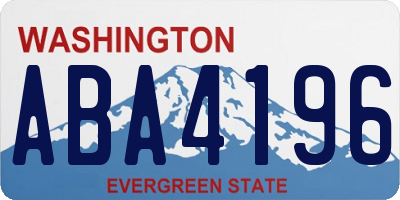 WA license plate ABA4196