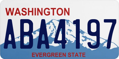 WA license plate ABA4197