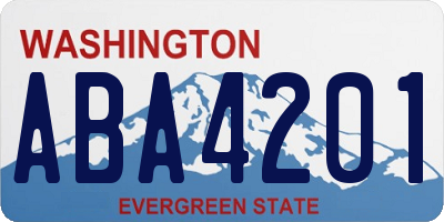 WA license plate ABA4201