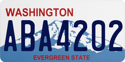 WA license plate ABA4202
