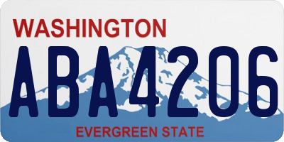 WA license plate ABA4206