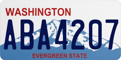 WA license plate ABA4207