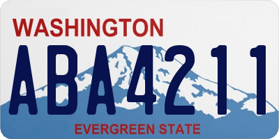 WA license plate ABA4211