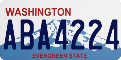 WA license plate ABA4224