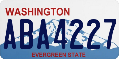 WA license plate ABA4227