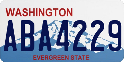 WA license plate ABA4229